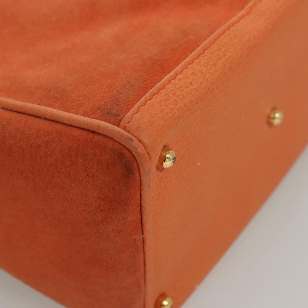 GUCCI Bamboo Hand Bag Suede Orange Gold 000 123 000 123 - Picture 11 of 16